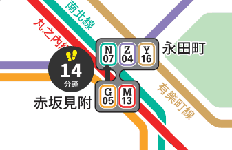 赤坂見附站➜永田町站 | 步行14分鐘